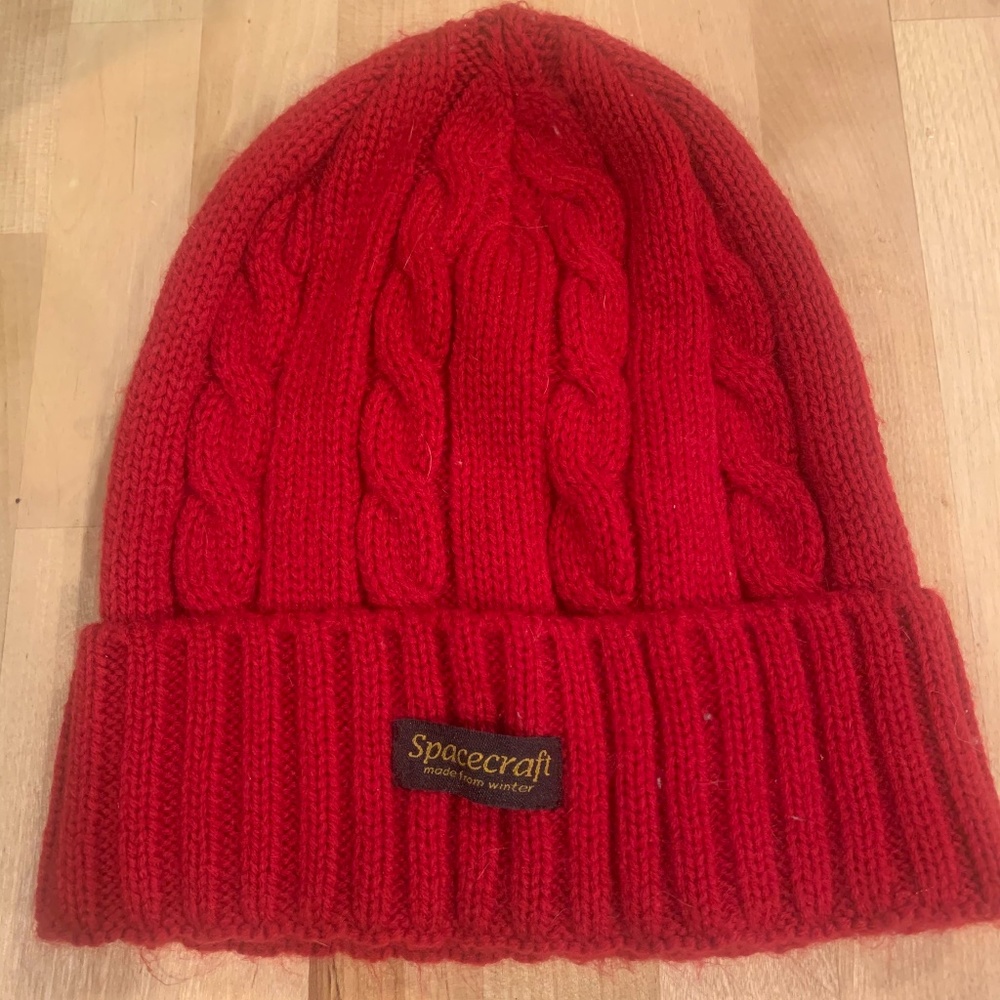 Red Spacecraft Knit Beanie